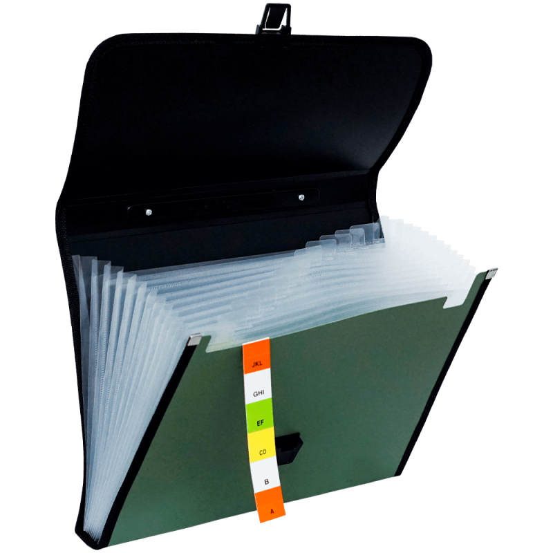Servieta plastic cu maner 13 compartimente culori asortate